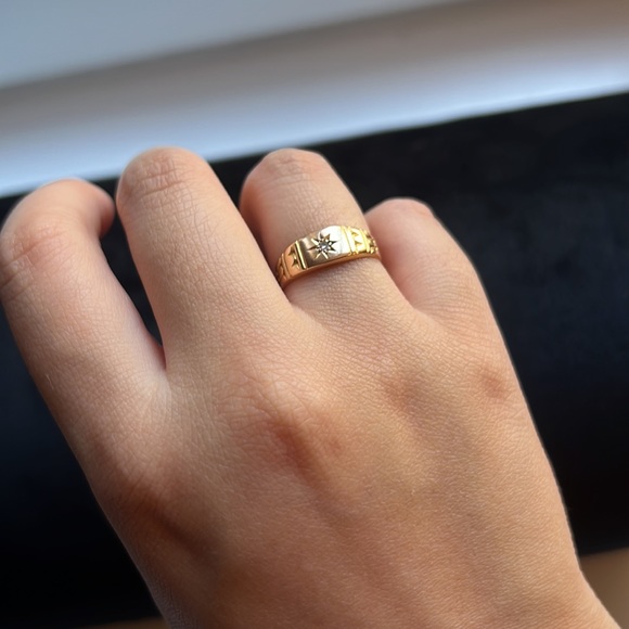 Antique (1896) Victorian 15k gold diamond ring - Picture 3 of 7